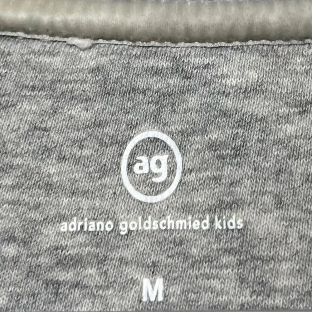 AG Adriano Goldschmied Girls Sweatshirt Medium Gray Puff Sleeve Embroidered Star
